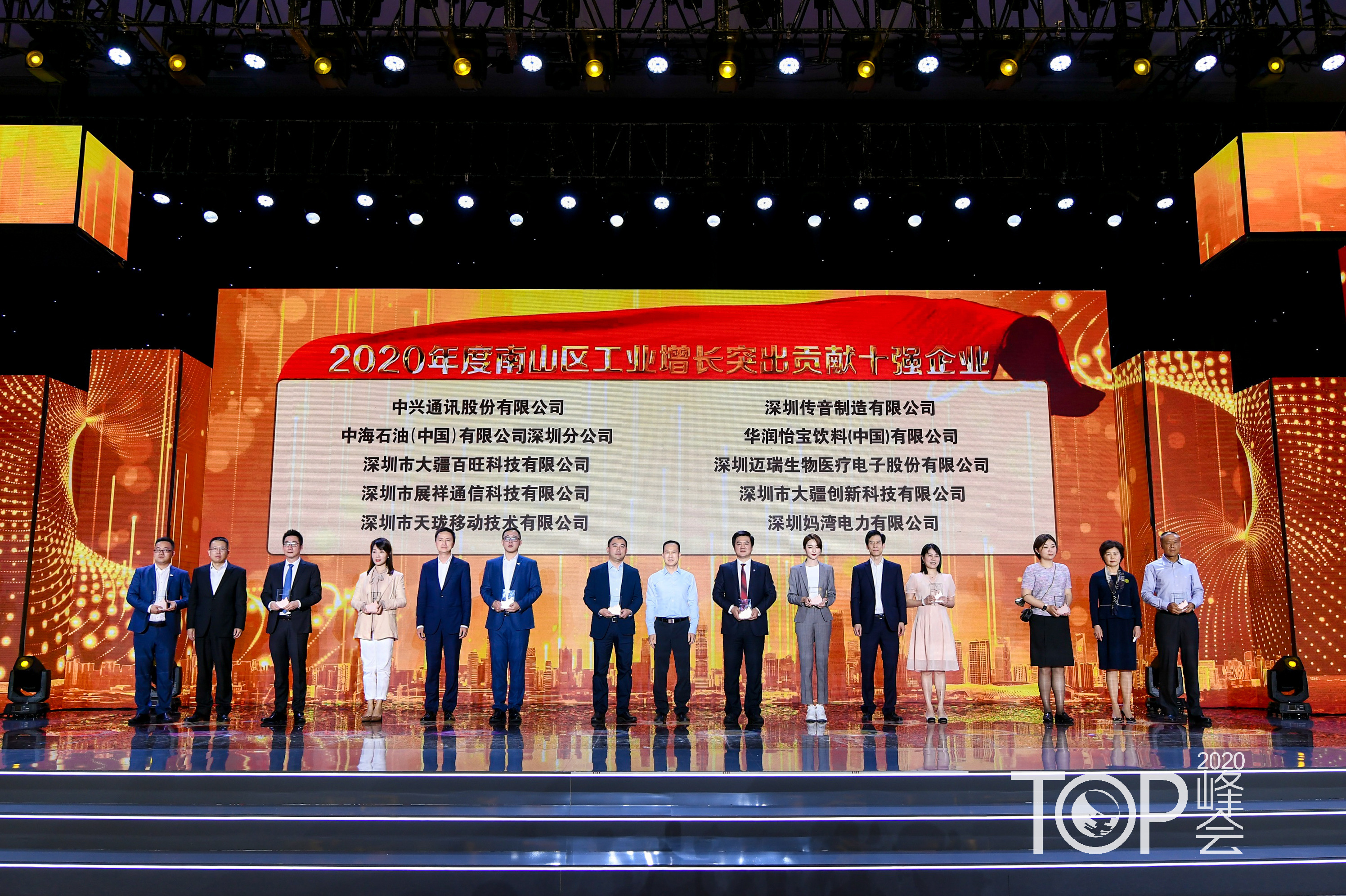 天珑移动荣获2020年南山区工业突出贡献十强企业第五位